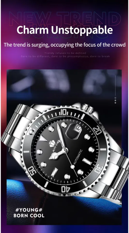 41MM NH35 Men Automatic Mechanical Watch Waterproof Luminous Diving Watch Original Luxury Brand Stainless Steel Case Watch