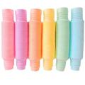 6pcs Mini Pop Tubes Sensory Fidget Toys Colourful Sensory Toys Pipes Pull Tubes Stretch Tubes Pastel for Toddler Baby Kids. 