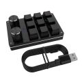 Bluetooth Type-C Custom 9 Keys 2 Knob Keyboard Volume Knob Programming Macro Gaming Photoshop Keypad Mechanical Keyboard. 