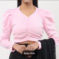 Crop top short body long sleeve fashionable blouse for women's.. 
