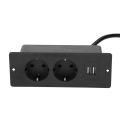 Recessed Desk Socket EU Plug 230-265V Functional In Desk Power Hub for Home Industry. 