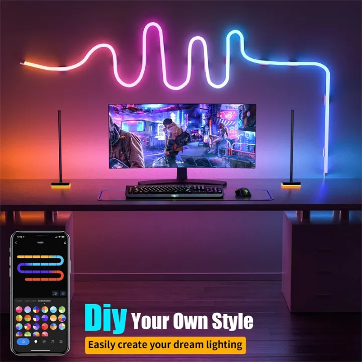 TUYA%20Neon%20LED%20Strip%20Lights%2012-24V%2084LEDs/M%20Silicone%20Neon%20Rope%20Light%20with%20Music%20Sync%20RGBIC%20Dreamcolor%20Chasing%20Strip%20Tape%20for%20Room%20-%20Image%202