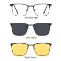 Glasses Clips Magnetic Glasses Metal Polarized with Magnet Clip On Sunglasses Lenses Anti-Blue Light Glasses 3 In 1 Glasses. 
