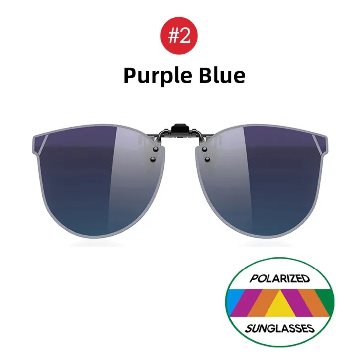 VIVIBEE%20Gradient%20Women's%20Cat%20Eye%20Flip%20Up%20Clip%20On%20Sunglasses%20Women%20Driving%20Polarized%20Oversized%20Sun%20Glasses%20Purple%20Eyeglasses%20-%20Image%207