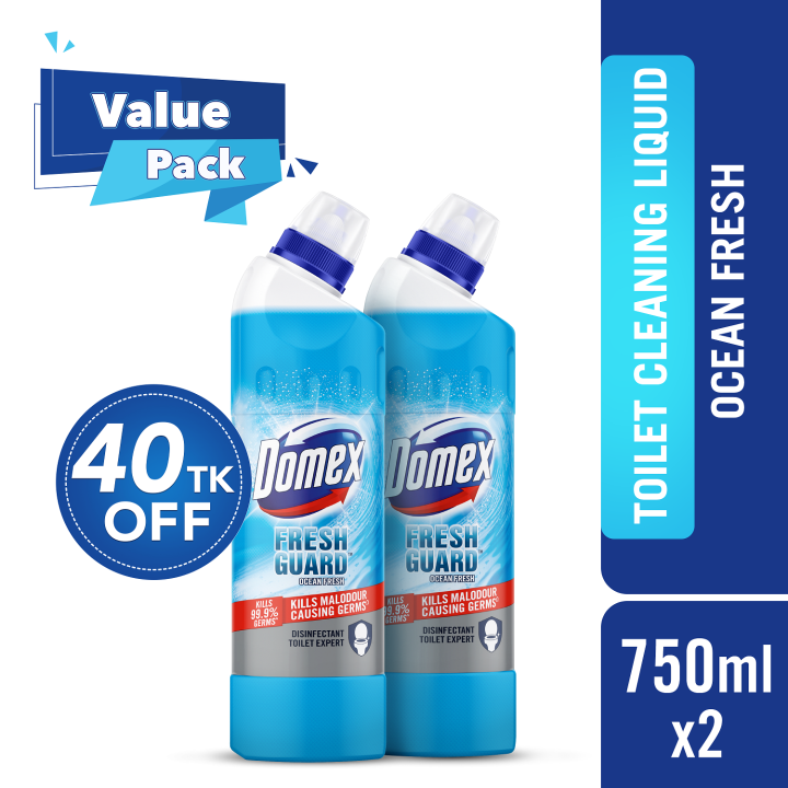 Domex Toilet Cleaning Liquid Ocean Fresh 750ml x 2 | Daraz.com.bd