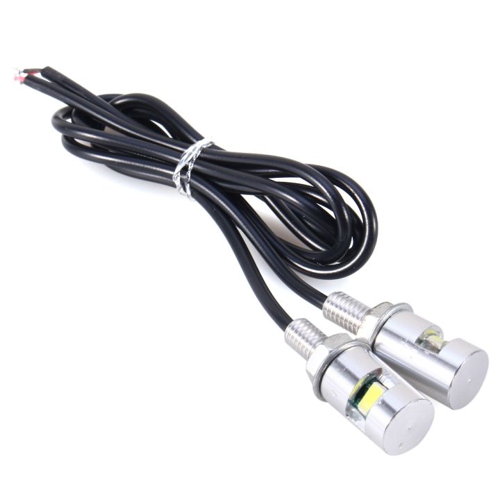 Car%20White%20LED%20SMD%2012V%20License%20Plate%20Screw%20Bolt%20Light%20lamp%20w/%2055cm%20Cable%20-%20Image%203