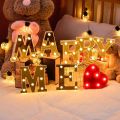 Gold/white 16cm LED letter and number illuminated letter light, used as a decorative light for weddings, birthday parties.