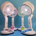 LR 2018 Rechargeable Folding Table Fan with Light Multifunctional Cute fan. 