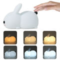 Colorful Silicone Rabbit Night Light Cute Rabbit LED Night Light USB rechargeable Animal Rabbit Silicone Soft Cartoon Baby Lamp for Children Gift. 