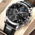 LIGE Men Watch Luxury Leather Waterproof Sport Quartz Wristwatch Chronograph Military Watch for Men Relogio Masculino Men‘s Gift 8953.