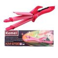 Kemei Km-1298 200 °C Household Ceramic Thermostat Roll Bar Large Hair Curling Straight Dual-Use Hot Hair Plywood Hair Straightener  (Red). 