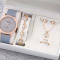 【Limited Quantity】 Stylish 6pcs Women's Quartz Watch Set for Ladies Leather Strap Attractive Water Resistant Watches Latest New Design Personality Wristwatch for Girls. 