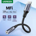 HoneyYami UGREEN Adapter for iPhones MFi DAC Lightning to 3.5mm Headphone Adapter For iPhone 12 11 Pro max xr Aux Cable Phone Accessories. 