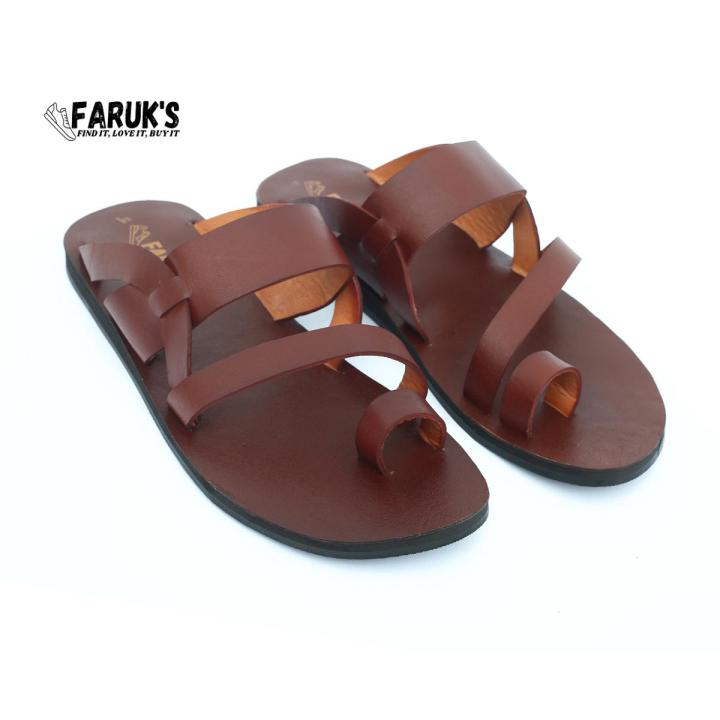 Casual Leather Sandal For Men - Brown