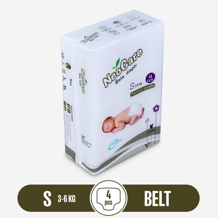 NeoCare Belt System Baby Diaper S (3-6 kg) - 4pcs