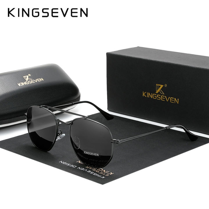 KINGSEVEN%20Authentic%20Vintage%20Sunglasses%20Men%20Polarized%20Women%20Hexagon%20Sun%20Glasses%20Stainless%20Steel%20Lunette%20De%20Soleil%20Femme%20N7748%20-%20Image%206