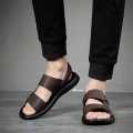 New Stylish Fashionable A T Leather Sandal for Men-Chocolate. 