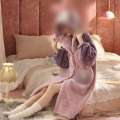 New Melody Autumn/Winter Peach Set Long Plush Couple Home Fur Yellow Bear Pajamas.
