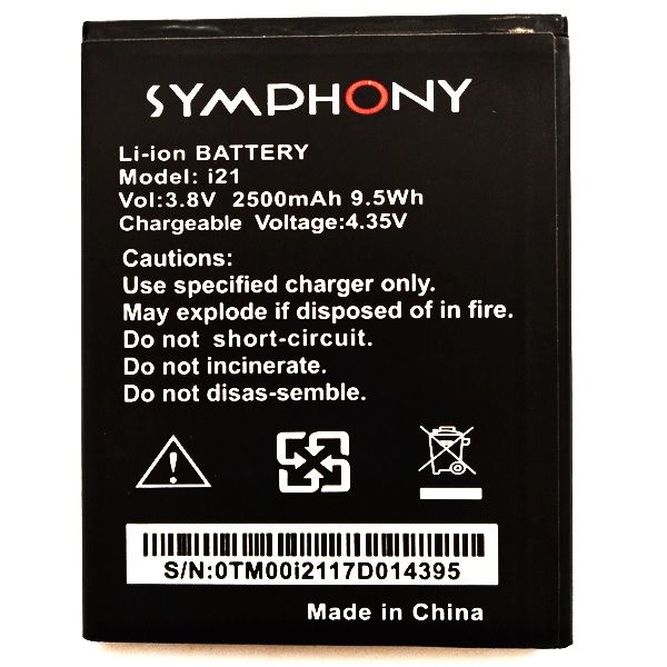 Symphony i21 Mobile Battery 2500 mAh