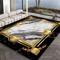 European Style Large Carpet for Living Room Gold Luxury Decoration Bedroom Area Rug Washable Marble Non-slip Alfombra Tatami Mat.