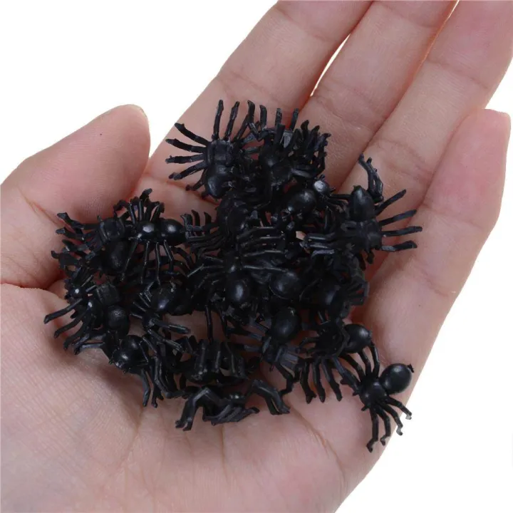 50pcs%20Small%20Black%20Plastic%20Fake%20Spider%20Toys%20Halloween%20Funny%20Joke%20Prank%20Props%20-%20Image%205