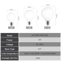 Milky E27 LED Light Bulb 220V 110V 85-265V Lampada LED Lamp G80 G95 G125 Ampoule LED Bulb Cold / Warm White For Chandelier.