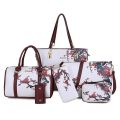 Chinese Style Floral Printing Women Handbags Shoulder Bags Set Female Practical Composite Bag 6-Piece Set Designer Brand Bolsa. 