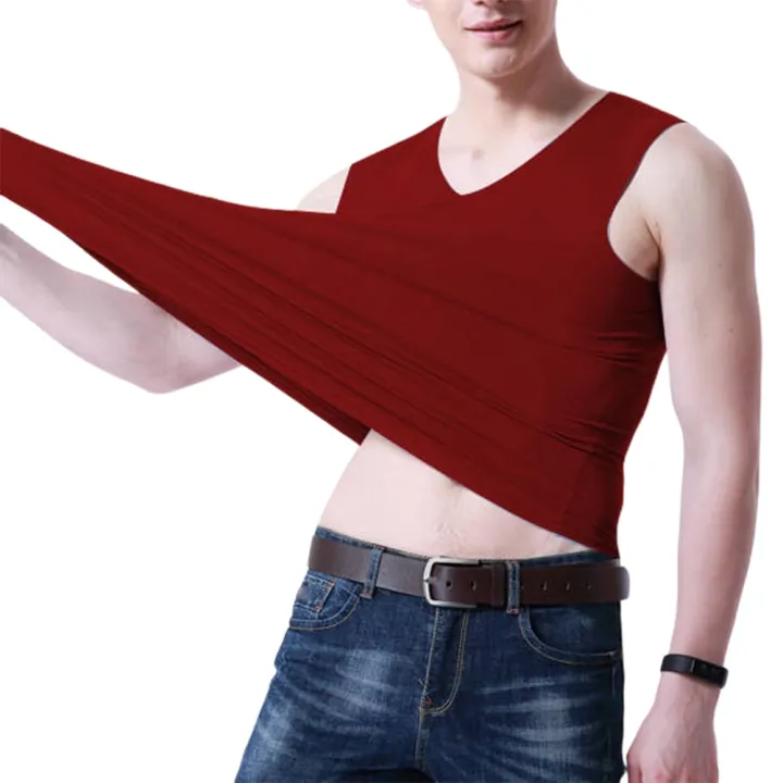 Men's%20Summer%20Seamless%20Elasticity%20TaTop%20Comfortable%20Vest%20Undershirt%20Sleeveless%20V%20Neck%20Soft%20Solid%20Vest%20New%20Fashion%20Casual%20Tops%20-%20Image%206
