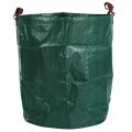 270L Garden Waste Bag Large Strong Waterproof Heavy Duty Reusable Foldable Rubbish Grass Sack - green. 