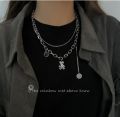 Korean Stainless Steel Choker Layered Necklace For Girls and Women For Party. 