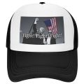 Fight Trump Rally Shooting Foam Trucker Men Women Breathable Cooling Mesh Golf Cap Leisure Sun Hat Adjustbale.