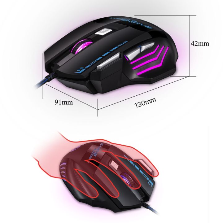 GAMING%20BLOODBAT%20GM02%207%20Keys%20USB%20Wired%20Optoelectronics%20Game%20Mouse%20Digital%20Respiratory%20Lights%20Mouse%20-%20Image%203