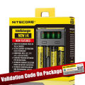 Nitecore D4 D2 New I4 I2 Digicharger LCD Intelligent Circuitry Global Insurance li-ion 18650 14500 16340 26650 Battery Charger. 