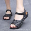 Summer mom sandals women's flat heel middle-aged and elderly sandals anti-slip wearable old man shoes flat soft-soled granny sandals. 