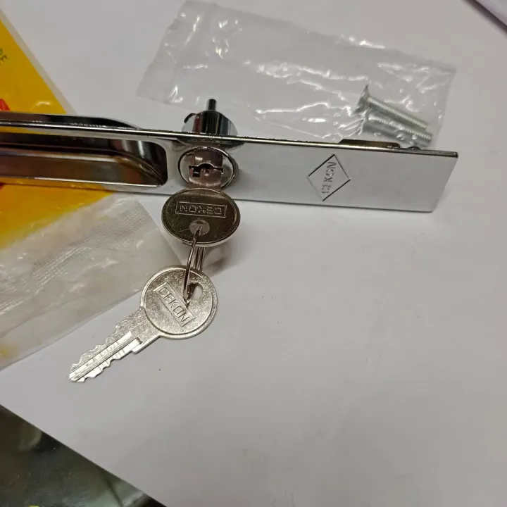Sliding window & door aluminium key lock / silver - Door Bottom Sealing ...