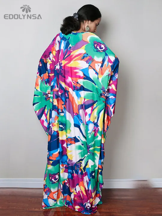 Deep%20V-neck%20Batwing%20Sleeve%20Red%20Printed%20Long%20Dresses%20Women%202024%20Summer%20Kaftan%20Beach%20Wear%20Bohemian%20Women%20Maxi%20Dress%20Q1289%20House%20Foocus%20-%20Image%202