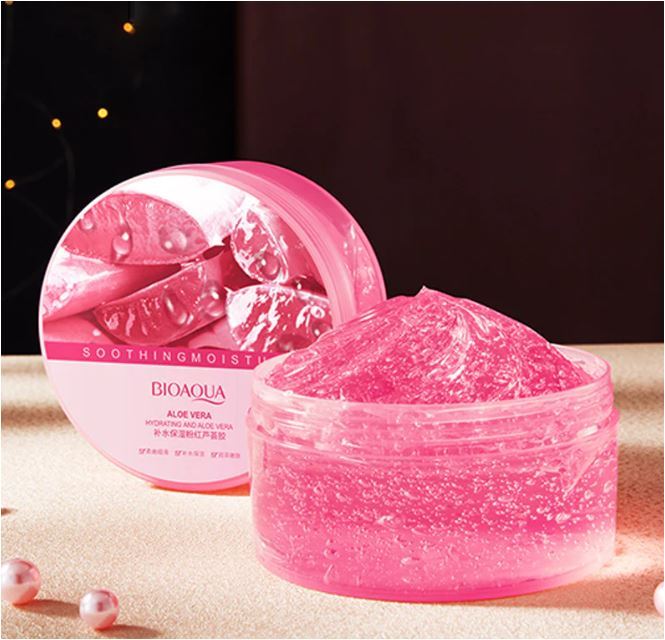 BIOAQUA%20Hydrating%20&%20Moisturizing%20Pink%20Aloe%20Vera%20Soothing%20Gel-%20300g%20-%20Image%202