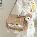 Cute college style girl crossbody bag, Japanese ins, student large-capacity versatile messenger bag, transparent bar, chirp bag. 