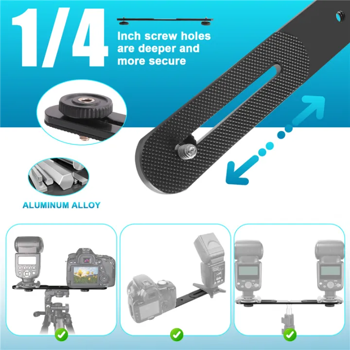 %E3%80%90Hot-Selling%E3%80%91%20Dual%20Flash%20Bracket%20Hot%20Shoe%20Bracket%20Mount%20Holder%20for%20Tripod%20Stand%20DSLR%20Camera%20-%20Image%203