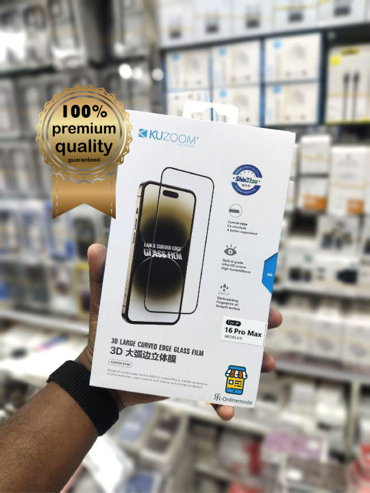 KUZOOM Screen Protector For iPhone 16/16 Plus/16 Pro/16 Pro Max Screen Protector KUZOOM Tempered Glass For iPhone