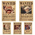 New Anime One Piece Luffy 3 Billion Bounty Wanted Posters Four Emperors Kid Action Figures Vintage Wall Decoration Poster Toys.