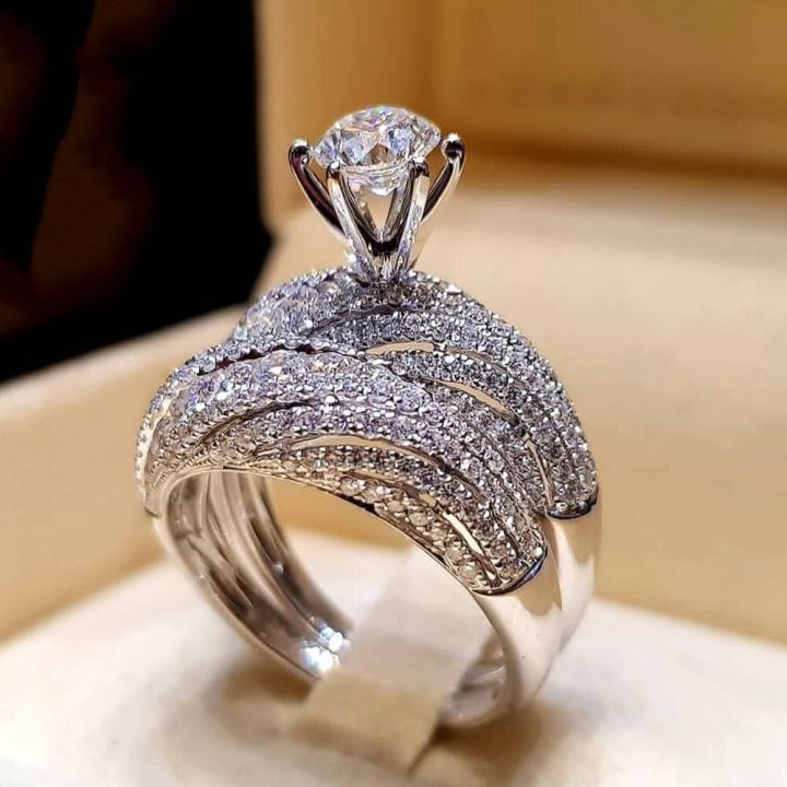 Luxury%202pcs/set%20Gemstone%20Diamond%20Ring%20Set%20Top%20Quality%20Party%20Wedding%20Rings%20For%20Women%20Accept%20Custom%20Silver%20Sterling%20925%20ZRR955%20-%20Image%202