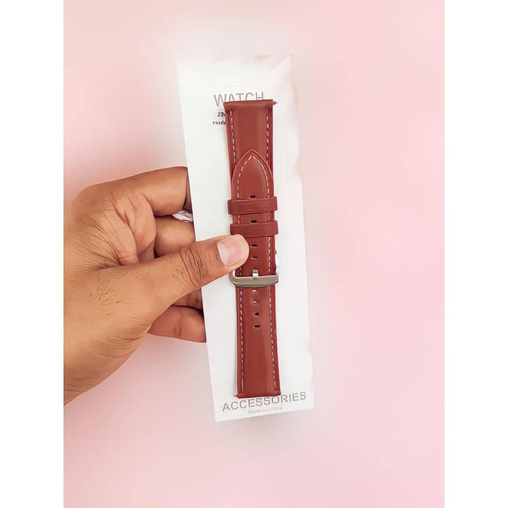 22mm Premium Leather Strap for Smart WAtch | Daraz.com.bd