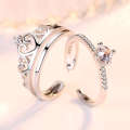 Jewelry Simple Crown Inlaid Personalized Fashion Qixi Couple Ring.