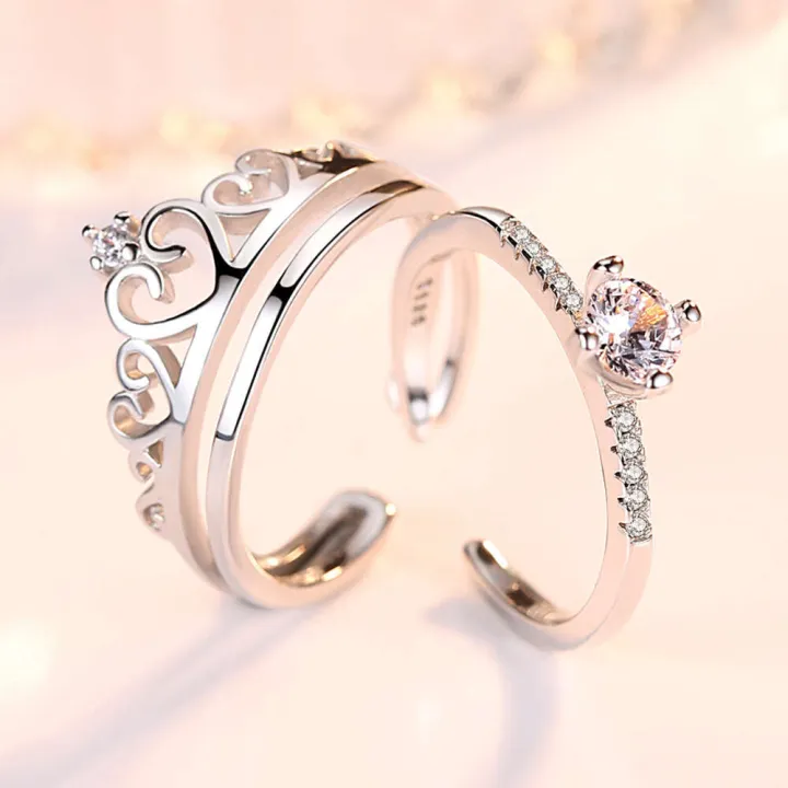 Jewelry%20Simple%20Crown%20Inlaid%20Personalized%20Fashion%20Qixi%20Couple%20Ring%20-%20Image%204