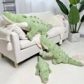 Soft Crocodile Plush Toy Fluffy Full Stuffed Animal Pillow Doll Jungle Green Giant Alligator Sofa Cushion Kids Birthday Gift.