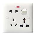 6 pin wall multi socket with Indicator 3 pin & 2 Pin With Switch. 