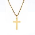 Classic Cross Pendant Necklace Men New Fashion Handmade Stainless Steel Twist Chain Necklace For Men Jewelry Gift.