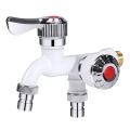 Outdoor Antifreeze Double Outlet Faucet Frost Proof Dual Control Washing Machine Faucet Faucet Splitter Garden Hose Splitter Outside Spigot Replacement Accessories.