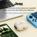 Jeep EW133 TWS Earphones Bluetooth 5.4 Noise Reduction Gaming Low Latency Earbuds HD Call With Mic Sports Headphones.